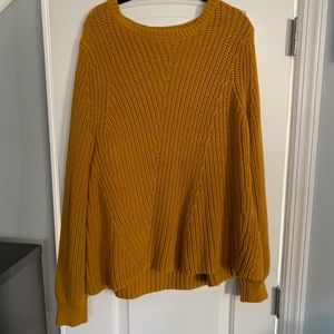 LOFT Mustard Balloon Sleeve Sweater